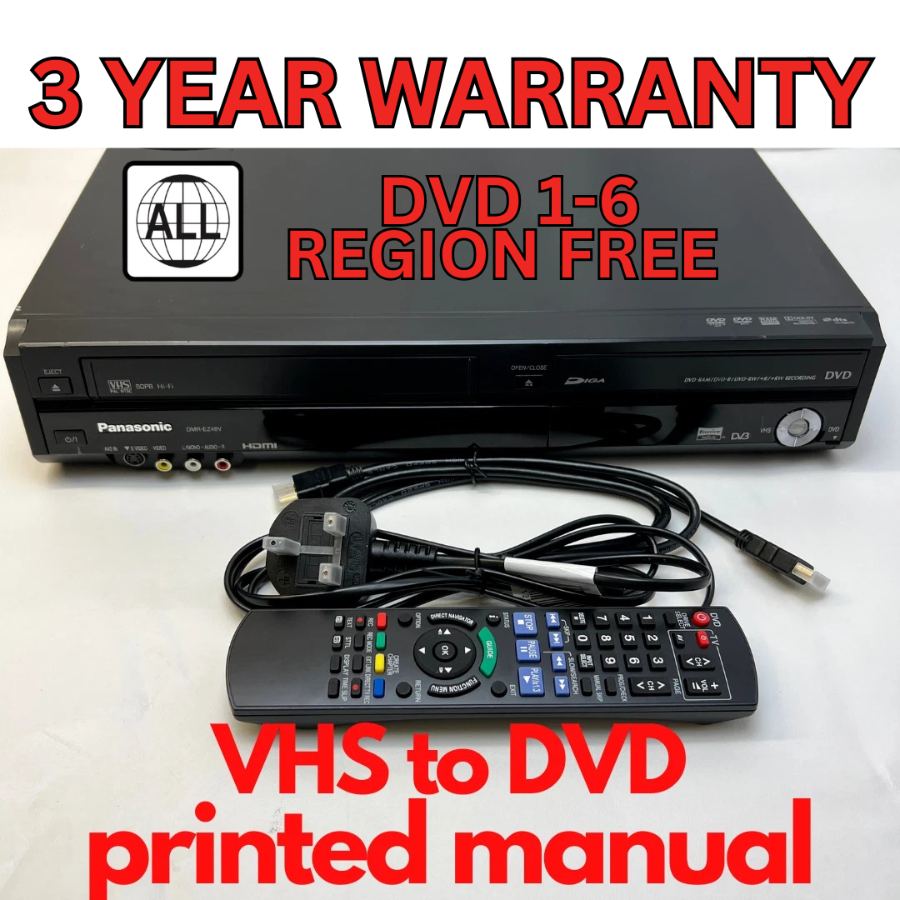 Panasonic DMR-EX98V DVD VHS Player 250gb HDD Combo Recorder HDMI VHS to DVD