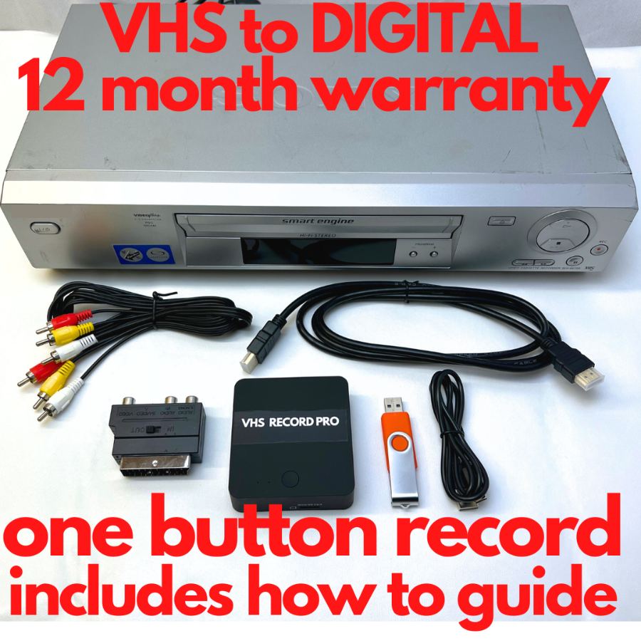 Representative photograph of VHS Video Player Recorder Kit One Button Copy VHS to Digital MP4 FAST Quality