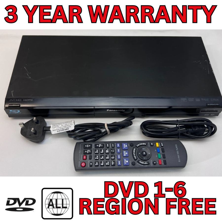 Representative photograph of Panasonic DMP-BD45  DVD Blu-ray Player Remote & HDMI Cable Warranty Region free