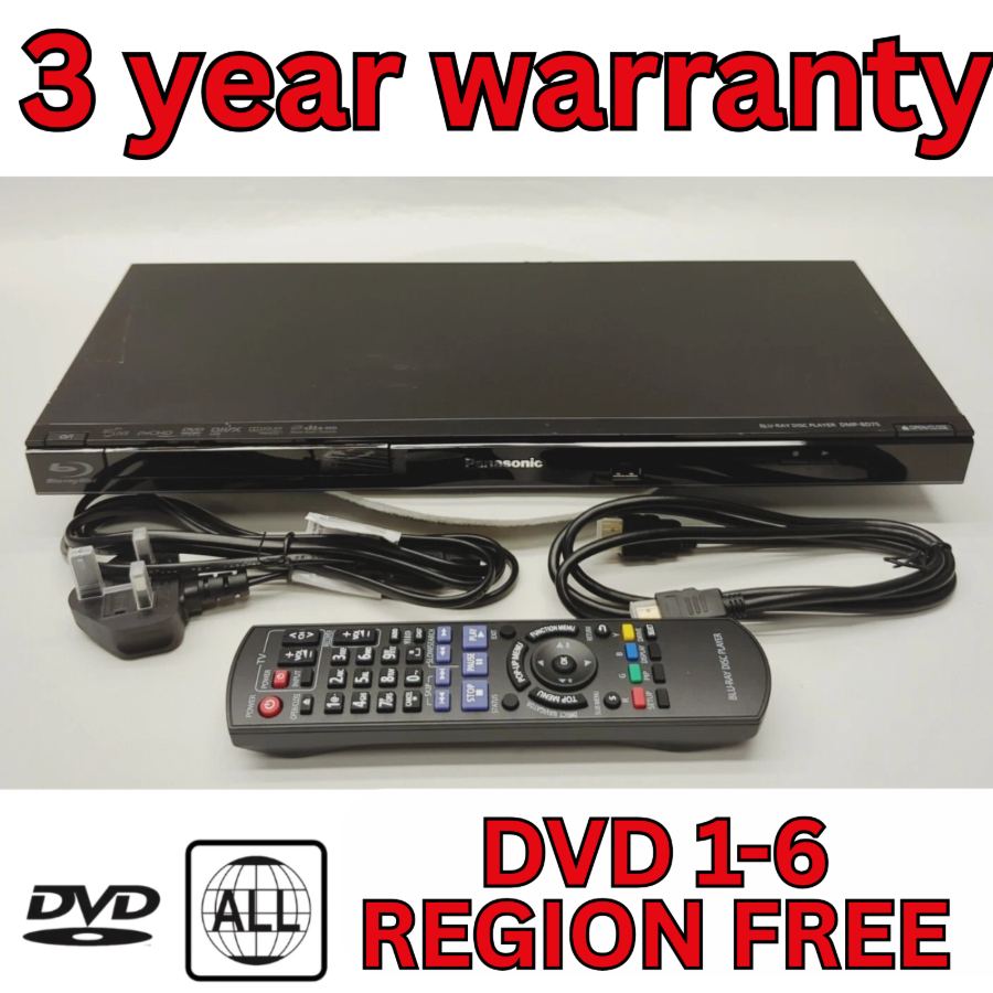 Representative photograph of Panasonic DMP-BD75 Blu-Ray & DVD Player Remote HD HDMI Warranty Multi Region