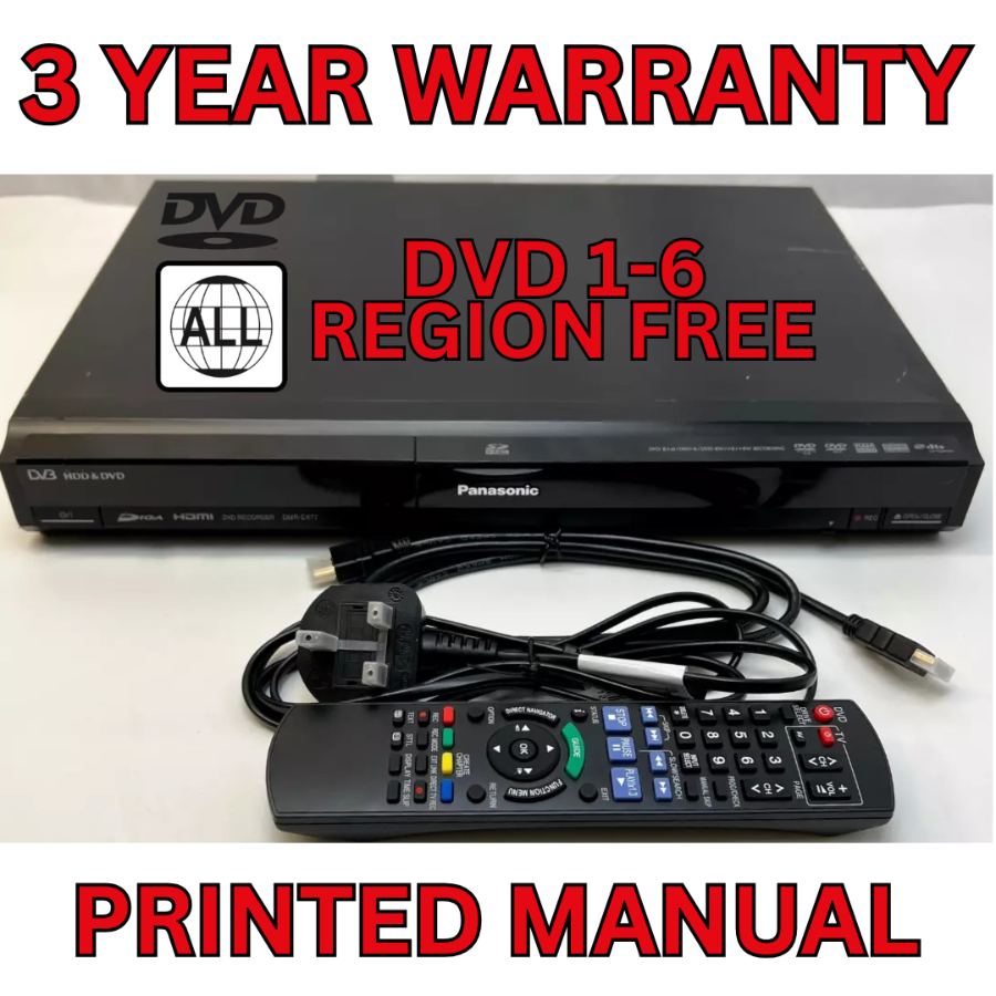 Representative photograph of Panasonic DMR-EX77 Freeview DVD Recorder with 160GB HDD HDMI Remote Multi Region