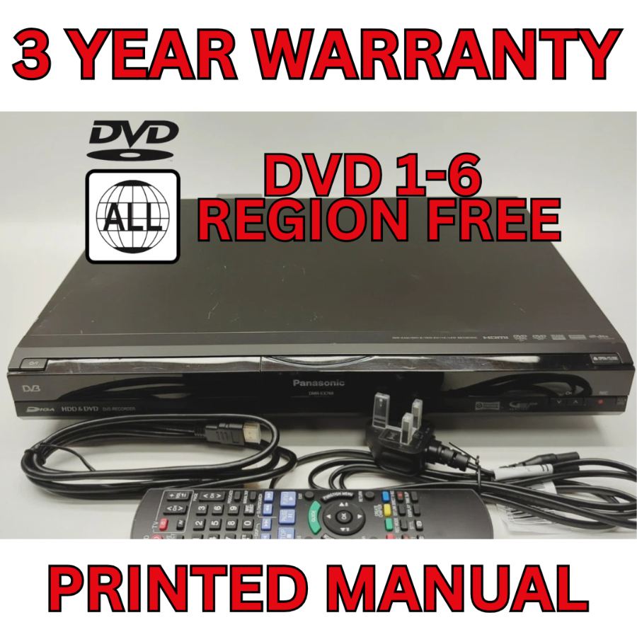 Representative photograph of PANASONIC DMR-EX768 Freeview DVD Recorder 160GB HDD DVB HDMI Remote Multi Region