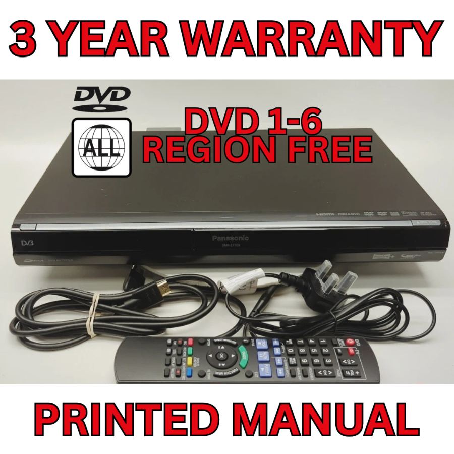Representative photograph of Panasonic DMR-EX769 DVD HDD Recorder 160GB Freeview PVR HDMI Cable Multi Region