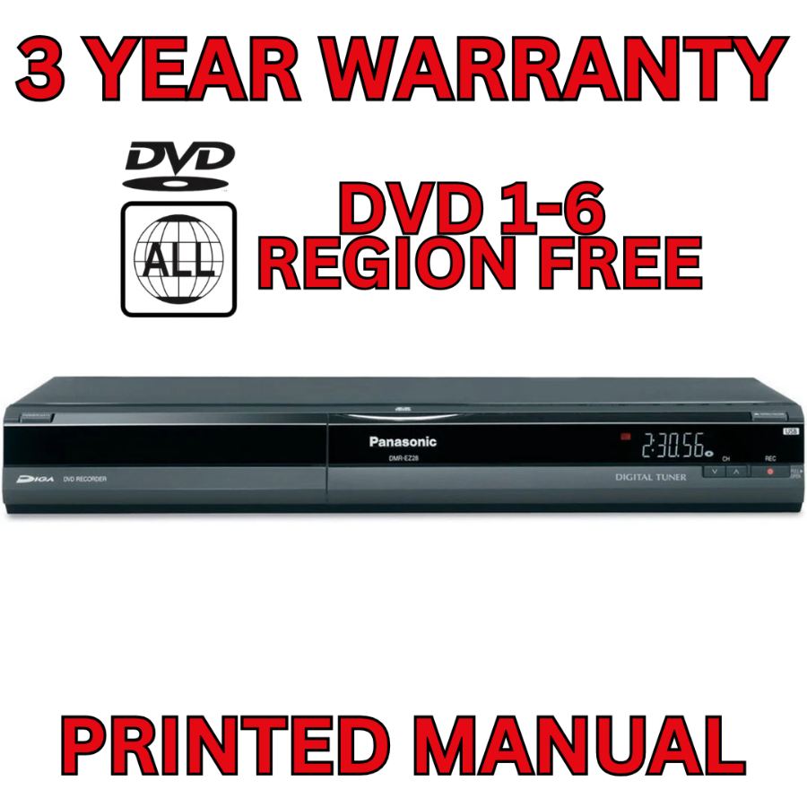 Representative photograph of Panasonic DMR-EZ28 DVD Recorder Digital Freeview TV Tuner 1080p Remote Warranty
