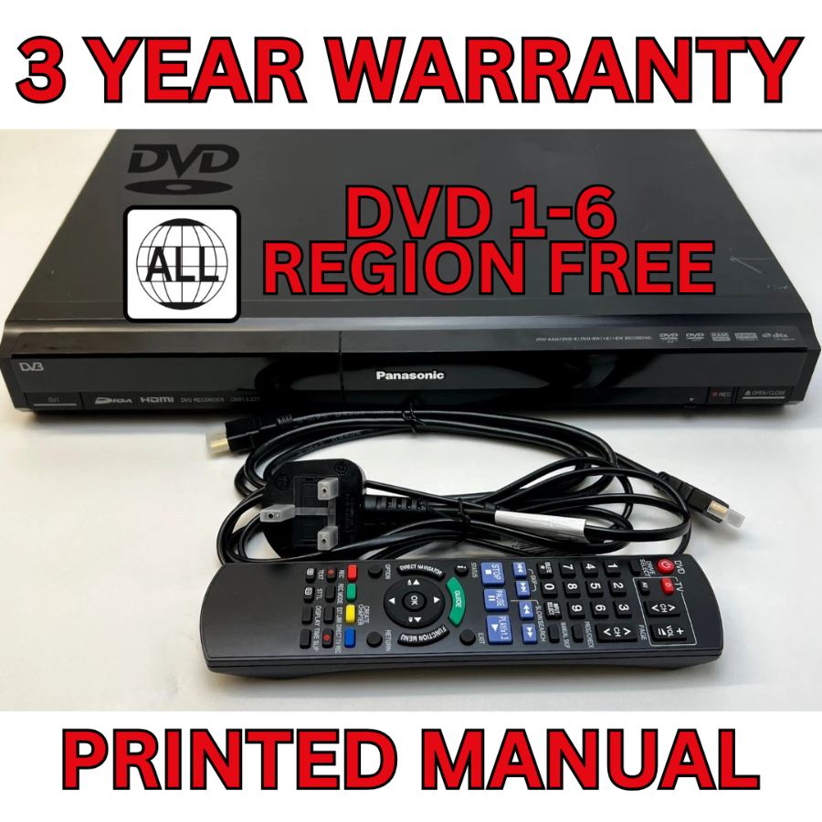 Representative photograph of Panasonic DMR-EZ27 DVD Recorder Freeview HDMI With Manual Remote Multi Region