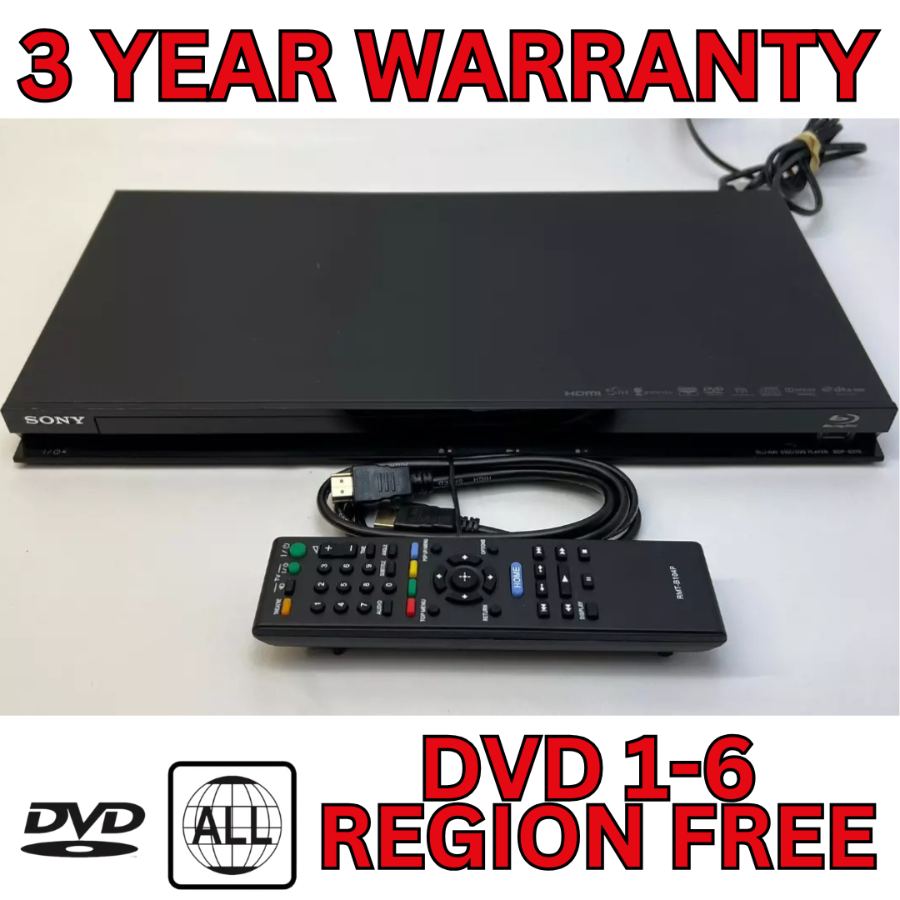 Sony BDP-S370 Blu-ray DVD Player Remote Full HD HDMI USB Warranty Multi Region