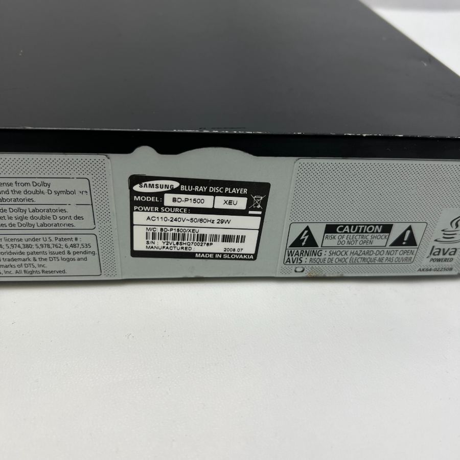 Representative photograph of the same model: SAMSUNG BD-P1500 DVD Blu-Ray Player Full HD HDMI USB MP3 Optical 1 YEAR WARRANTY – image 9