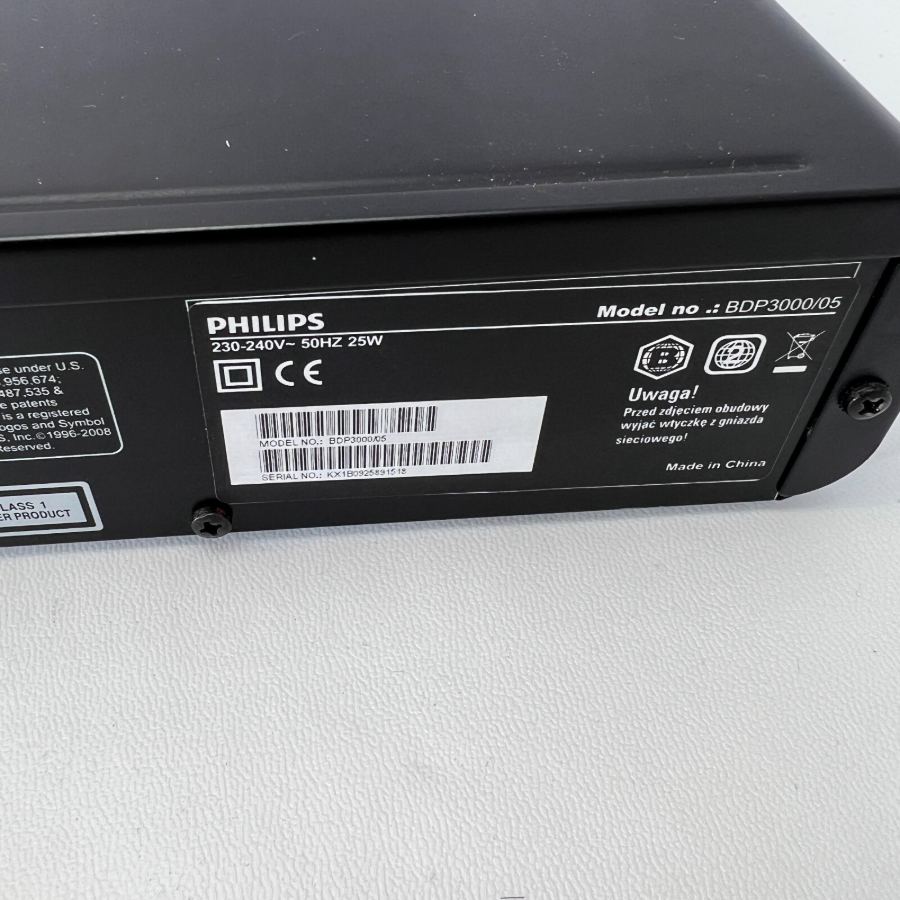 Representative photograph of the same model: Philips BDP-3000/05 Blu-ray / DVD Disc Player 1080p HDMI + Remote Controller – image 11