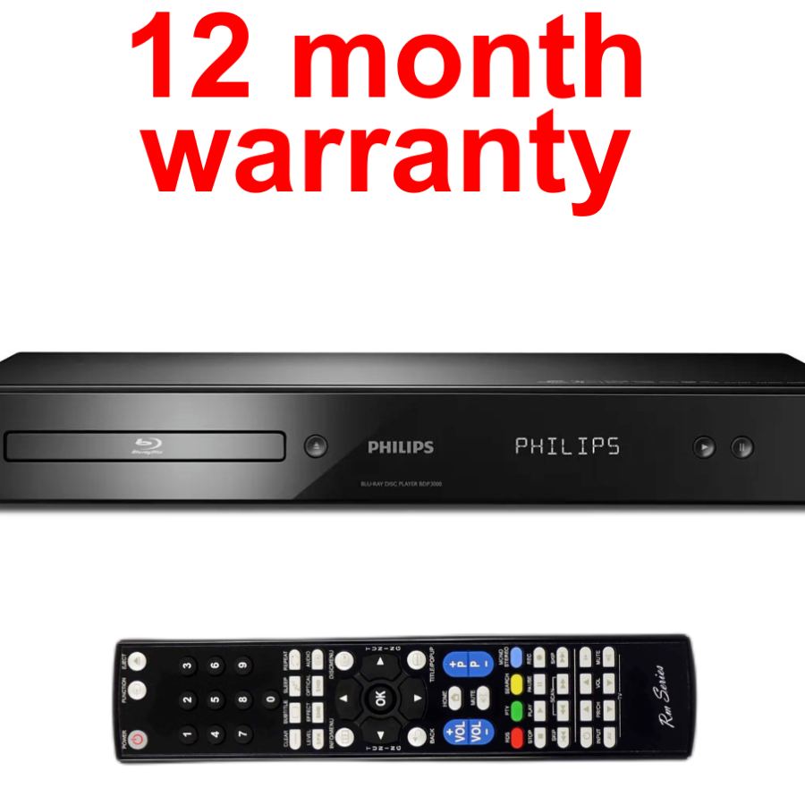 Representative photograph of the same model: Philips BDP-3000/05 Blu-ray / DVD Disc Player 1080p HDMI + Remote Controller – image 12