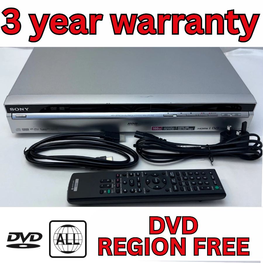 Sony RDR-HXD870 Silver DVD HDD Recorder 160GB Freeview HDMI PVR USB Remote