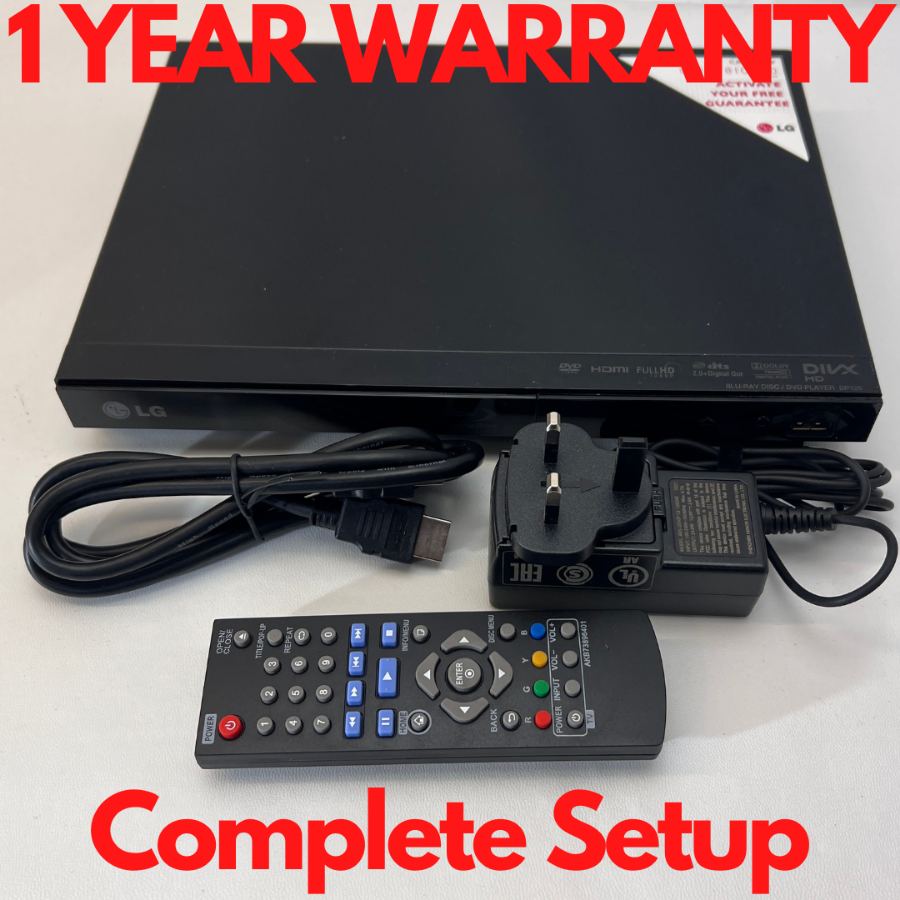 LG BP125 Black Compact Blu Ray DVD Player remote tested working HDMI Warranty