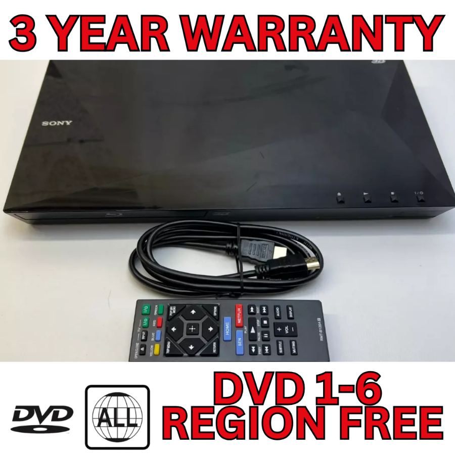 Sony BDP-S4100 3D Blu-Ray & DVD Player Full HD HDMI Remote Smart Warranty