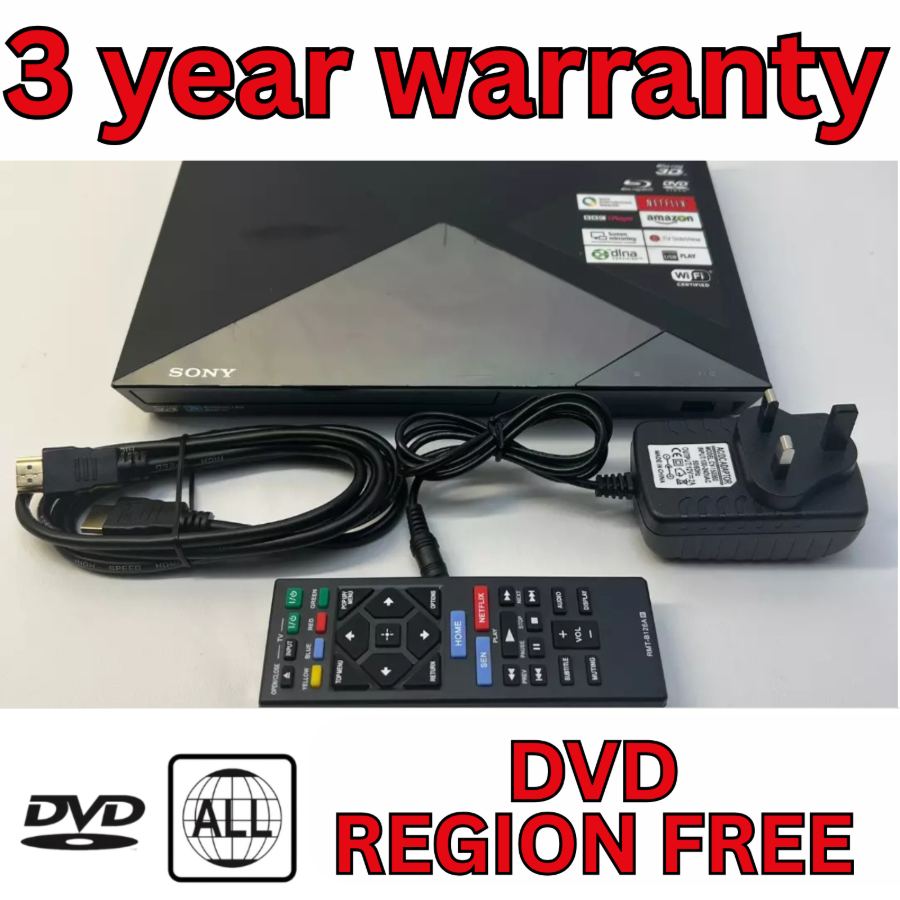 Sony BDP-S5200 3D Smart WiFi Blu-Ray dvd Player netflix iplayer Remote warranty