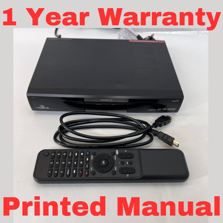 Representative photograph of Humax Foxsat-HD TV Receiver Box Freesat HD Digital Satellite with Remote + Cable