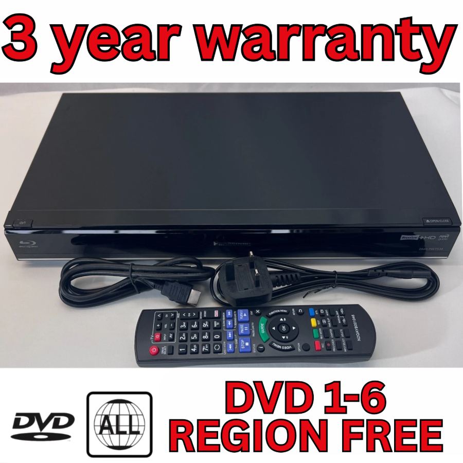 Representative photograph of Panasonic DMR-PWT530 500GB HDD Freeview Blu-Ray Recorder Twin HD Tuner HDMI USB