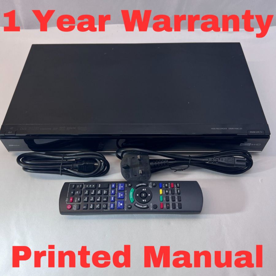 Panasonic DMR-HW220 FREEVIEW 1TB 1000GB HDD DVR Player Black Remote Warranty