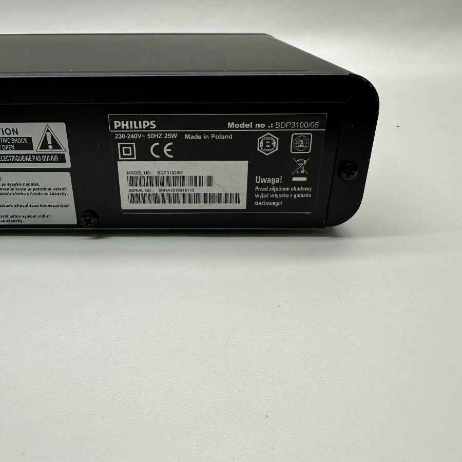 Representative photograph of the same model: Philips BDP3100 Blu-Ray Player/Full HD 1080p Black Remote + HDMI Cable Tested – image 8