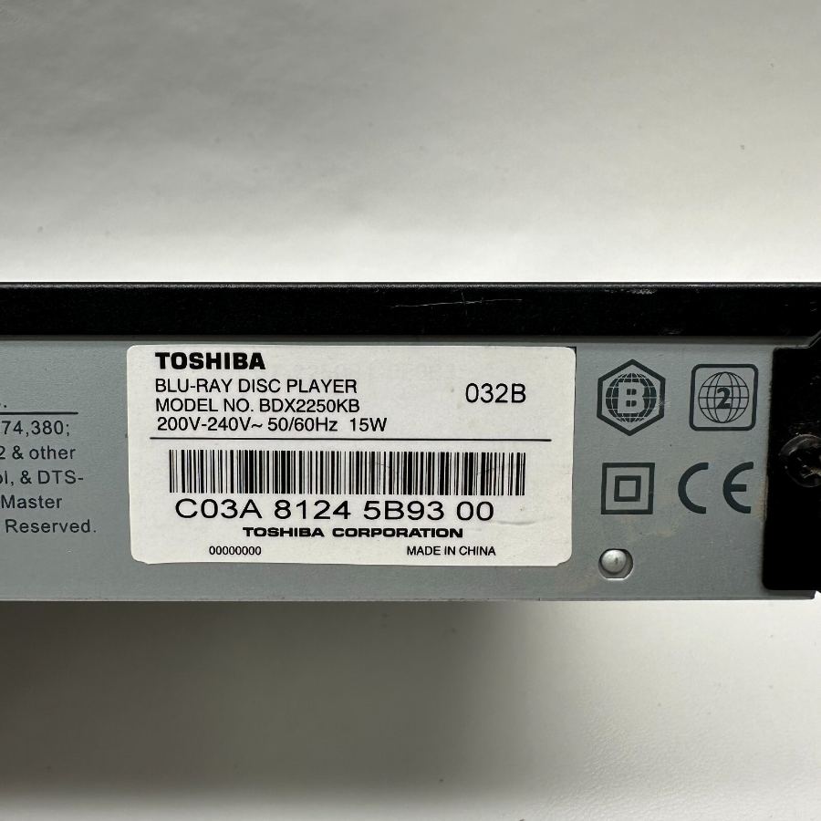 Toshiba BDX2250KB BluRay & DVD Disc Player Black Remote HDMI Tested Warranty – image 8