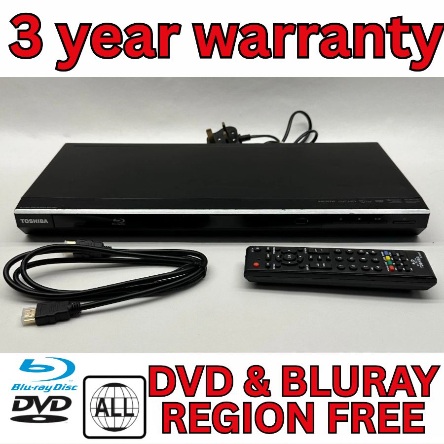 Toshiba BDX-1200KB Blu-Ray & DVD Region Free Player with Remote Warranty HDMI HD