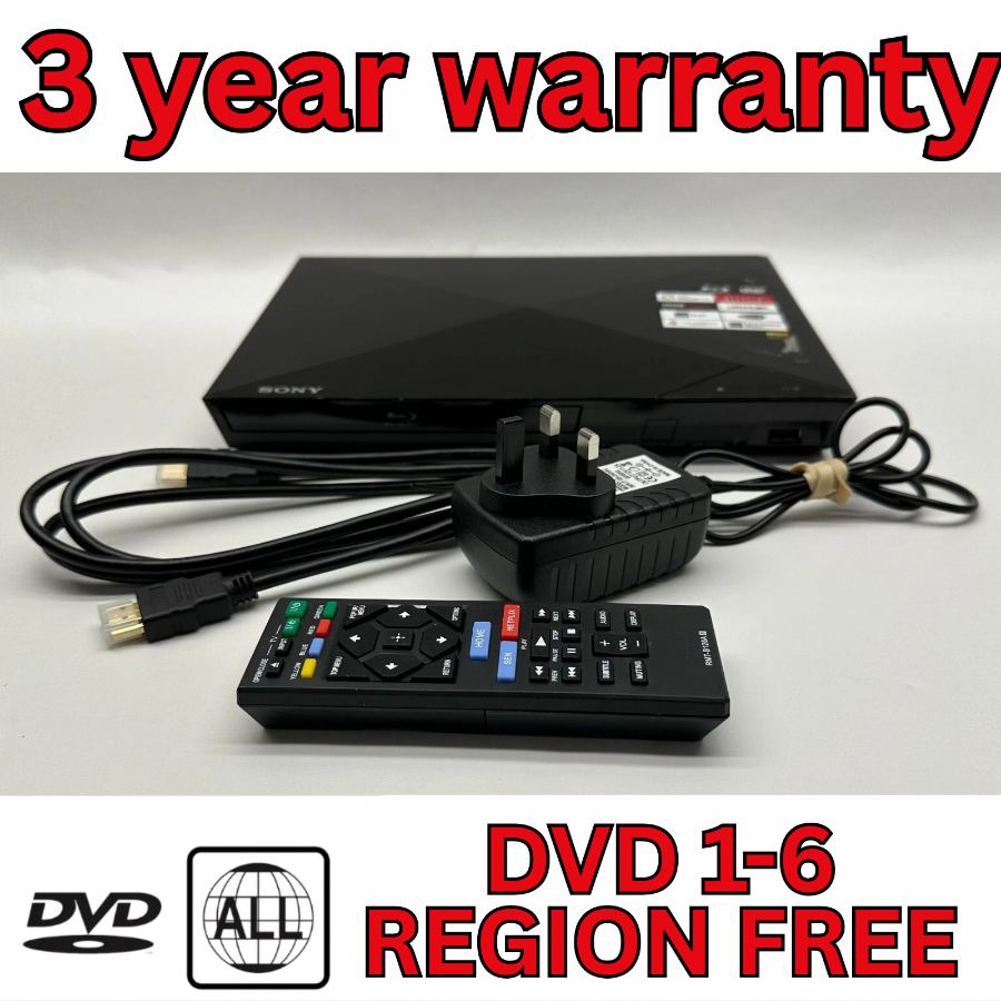 Sony BDP-S1200 Blu-Ray & DVD Smart Netflix Player HDMI Black Remote Multi Region