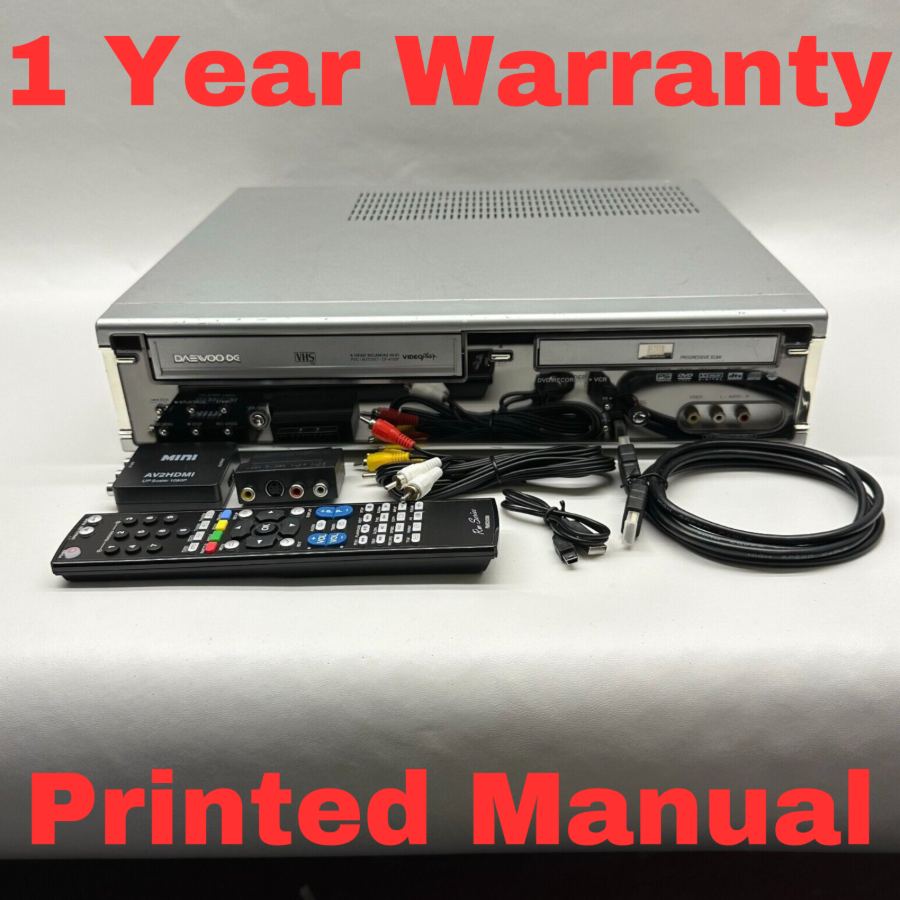 Representative photograph of Daewoo DF-4150P DVD Recorder & VHS 6 Head Remote HDMI Kit COPY VHS TO DVD + RW