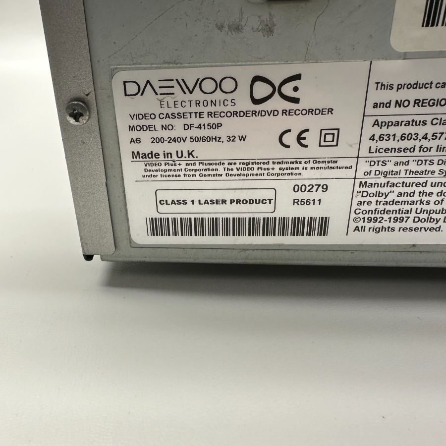 Representative photograph of the same model: Daewoo DF-4150P DVD Recorder & VHS 6 Head Remote HDMI Kit COPY VHS TO DVD + RW – image 8