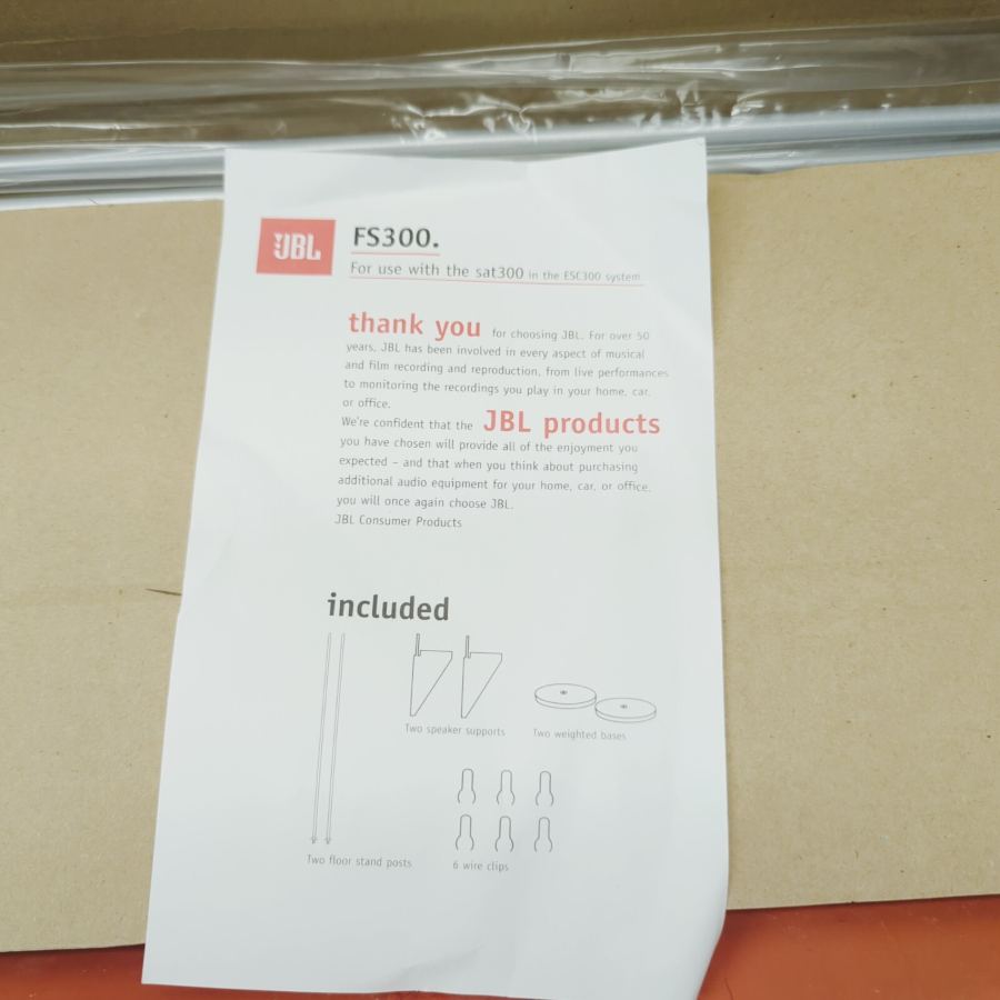 JBL FS-300 Floor Stand for Satellite Speakers Pair silver for jbl sat300 esc300 – image 3