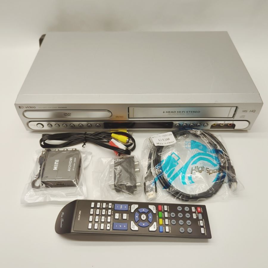 PyE VIDEO PDV560VR DVD Video VHS Combi Silver With Remote Control – image 2