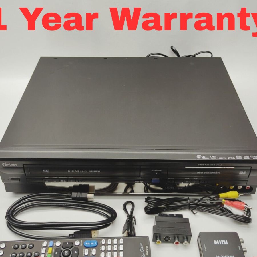 Funai WD5B-N8480ZB HDMI Freeview VCR VHS DVD Combo VHS to DVD Recorder W/ Remote