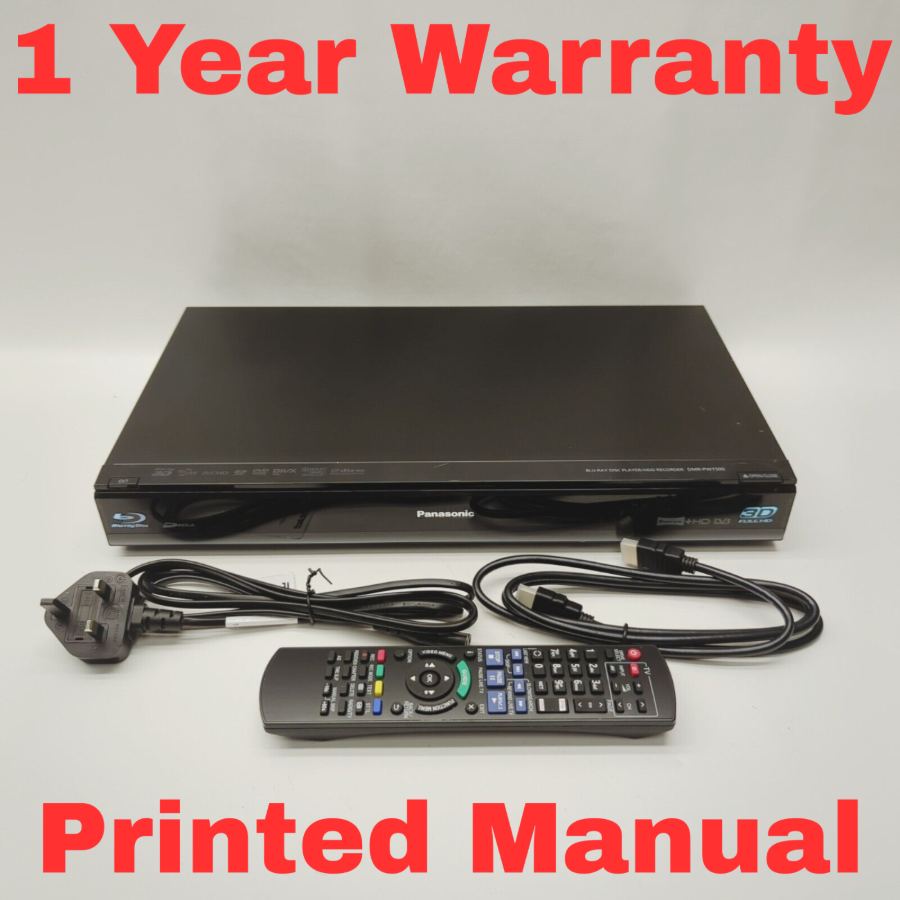 PANASONIC DMR-PWT500 3D Blu-Ray DVD Player HDD Recorder Tested Working Remote