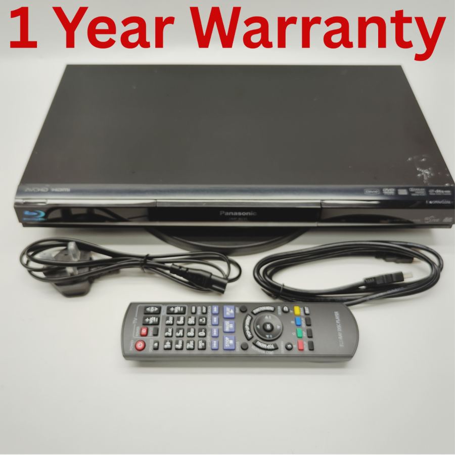 Representative photograph of the same model: PANASONIC DMP-BD35 Dolby Digital HDMI Ethernet Blu-Ray Disc DVD Player - Black