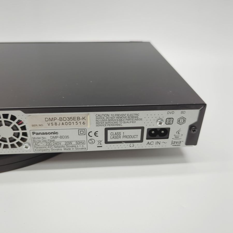 Representative photograph of the same model: PANASONIC DMP-BD35 Dolby Digital HDMI Ethernet Blu-Ray Disc DVD Player - Black – image 7