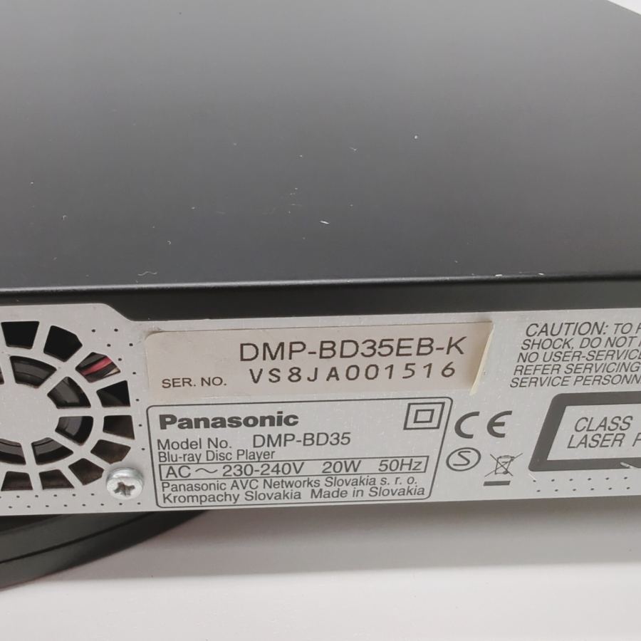 Representative photograph of the same model: PANASONIC DMP-BD35 Dolby Digital HDMI Ethernet Blu-Ray Disc DVD Player - Black – image 8