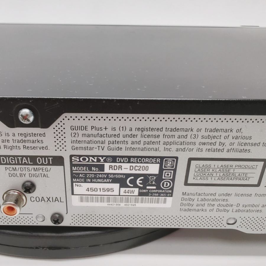Representative photograph of the same model: Sony RDR-DC200 DVD Recorder 250 GB HDMI S-Video 1080P HD Black Free Region – image 10