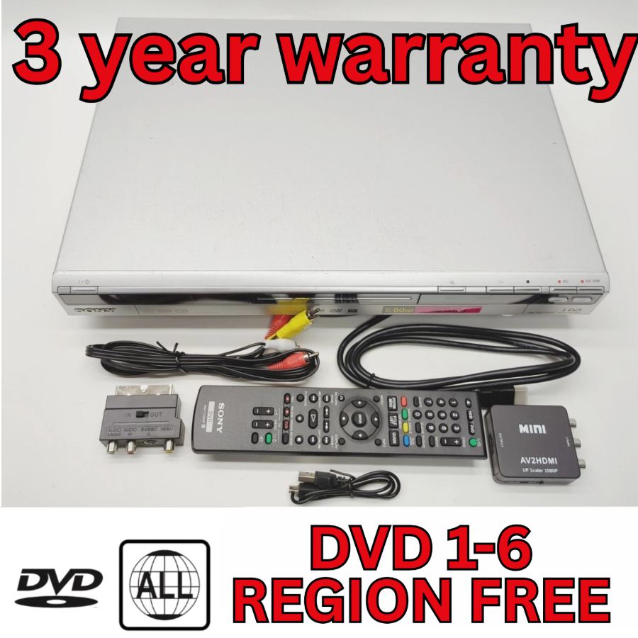 Sony RDR-HXD560 Freeview 80GB HDMI S-Video DVD Recorder Silver Multi Region