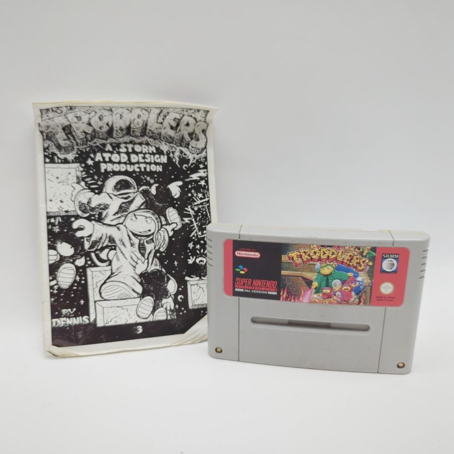 SNES Super Nintendo Troddlers ORIGINAL BOX AND MANUAL – image 2