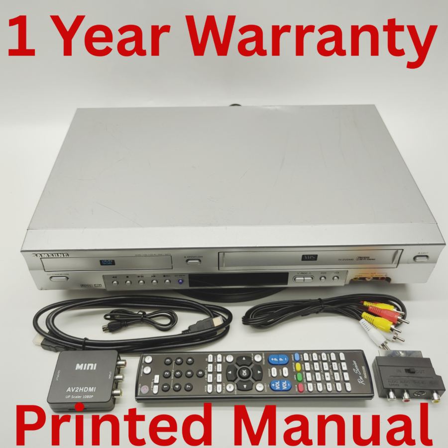 Representative photograph of the same model: Samsung SV-DVD440 Silver S-Video Dolby Digital DVD/VCR Dual Deck 19W - Tested