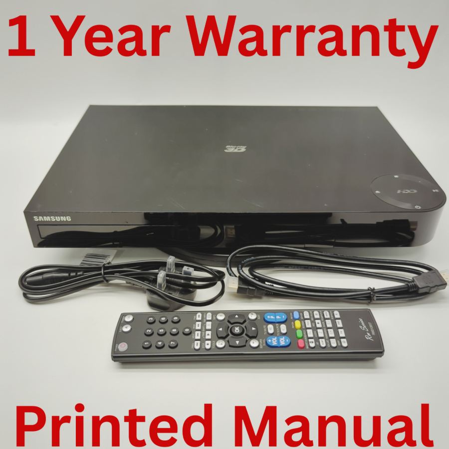 Representative photograph of the same model: Samsung BD-F8500M Black Ethernet HDMI 1080P 3D Blu-Ray Disc Player 33W- Tested