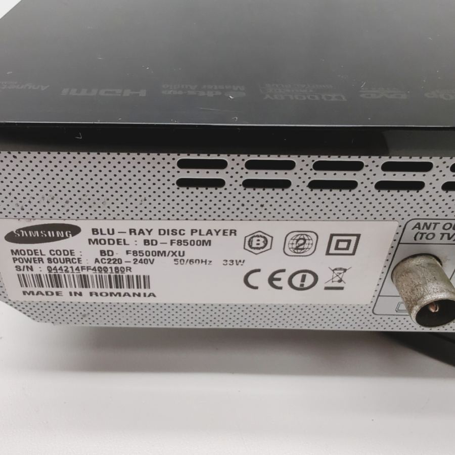 Representative photograph of the same model: Samsung BD-F8500M Black Ethernet HDMI 1080P 3D Blu-Ray Disc Player 33W- Tested – image 10
