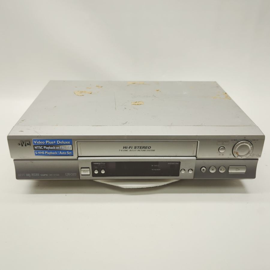JVC HR-V705 Silver Hi-Fi Stereo Digital VHS Video Cassette Recorder 14W - Faulty