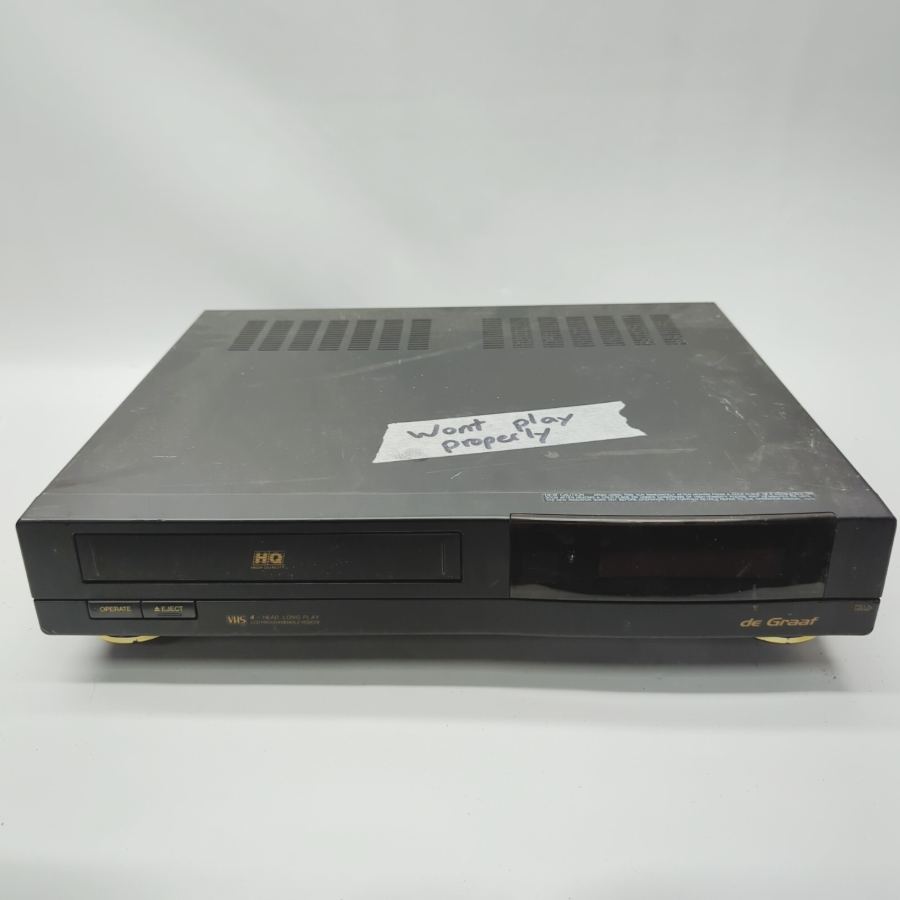 Vintage TV movie Prop De Graaf WHSHY4 Black 4-Head HQ VHS Video Cassette Faulty