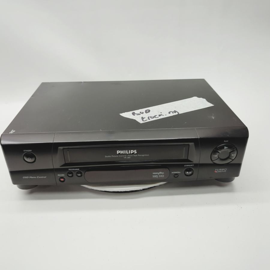Philips VR285/05 Black Wired HQ VHS Video Cassette Recorder - Faulty