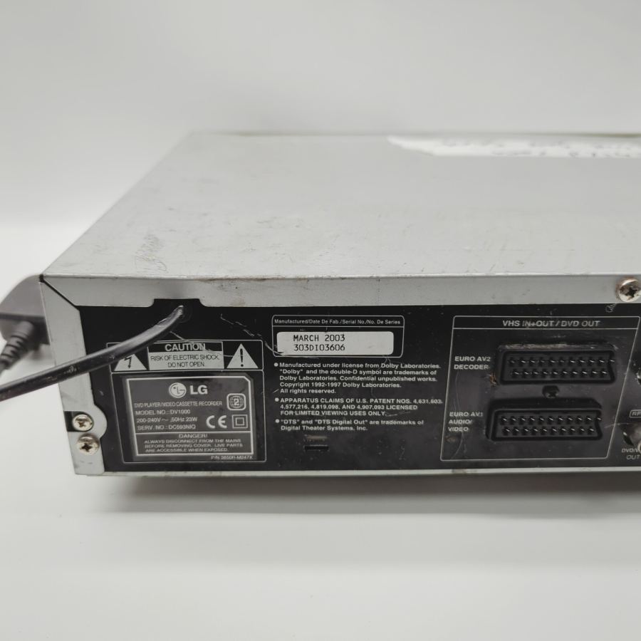 LG DV1000 Silver Dolby Digital DVD Player / Video Cassette Recorder 23W - Faulty – image 8