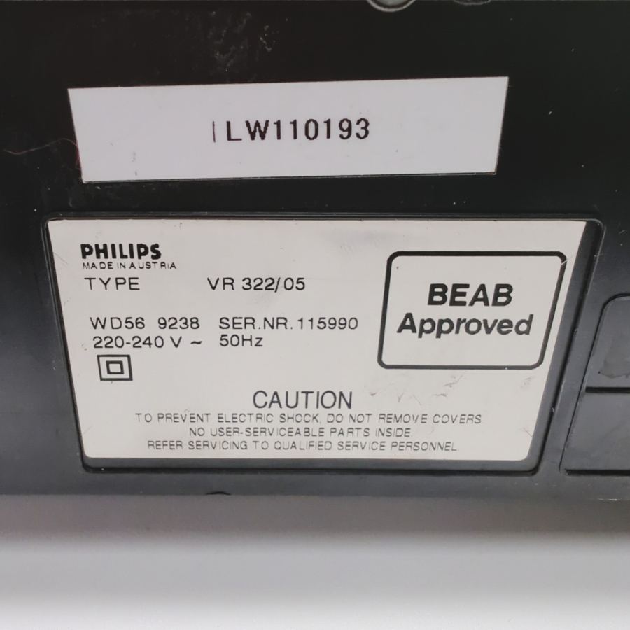 Vintage TV movie Prop Philips VR322/05 Black 3-Head VHS Video Faulty – image 10