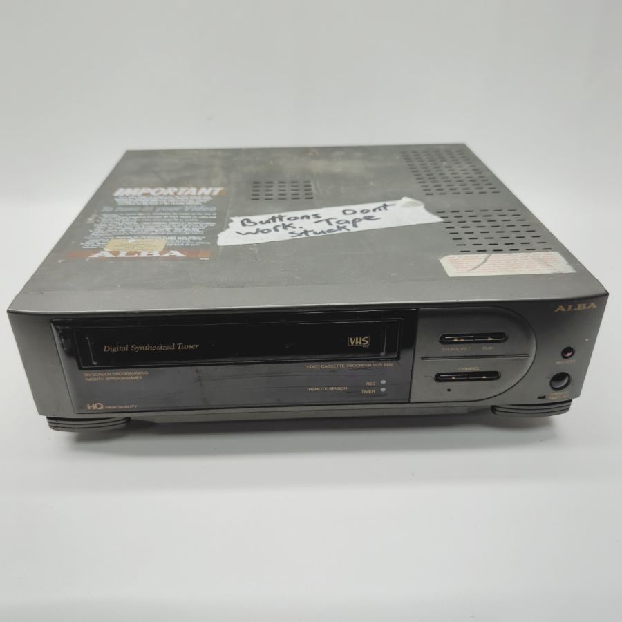 Vintage tv prop Alba VCR6100 Black VHS Video Cassette Recorder 23W - Faulty