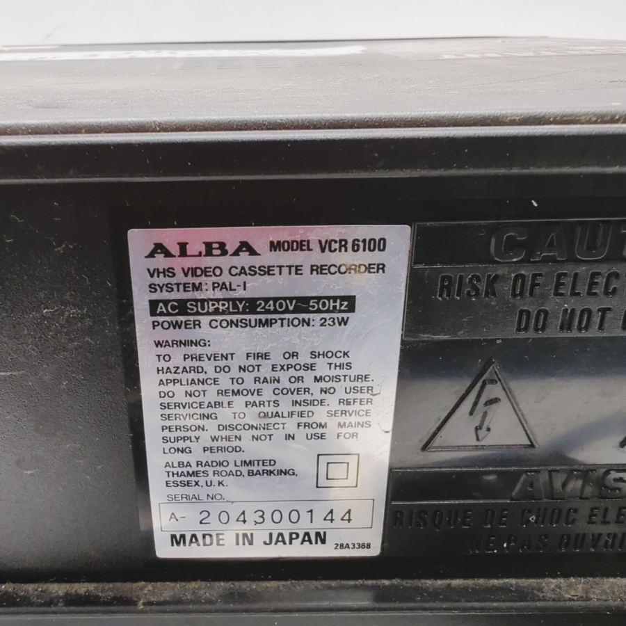 Vintage tv prop Alba VCR6100 Black VHS Video Cassette Recorder 23W - Faulty – image 10