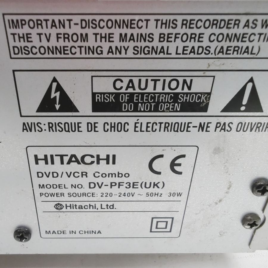 Hitachi DV-PF3E Silver Digital Hi-Fi Stereo VHS DVD / VCR Combo 30W - Faulty – image 10