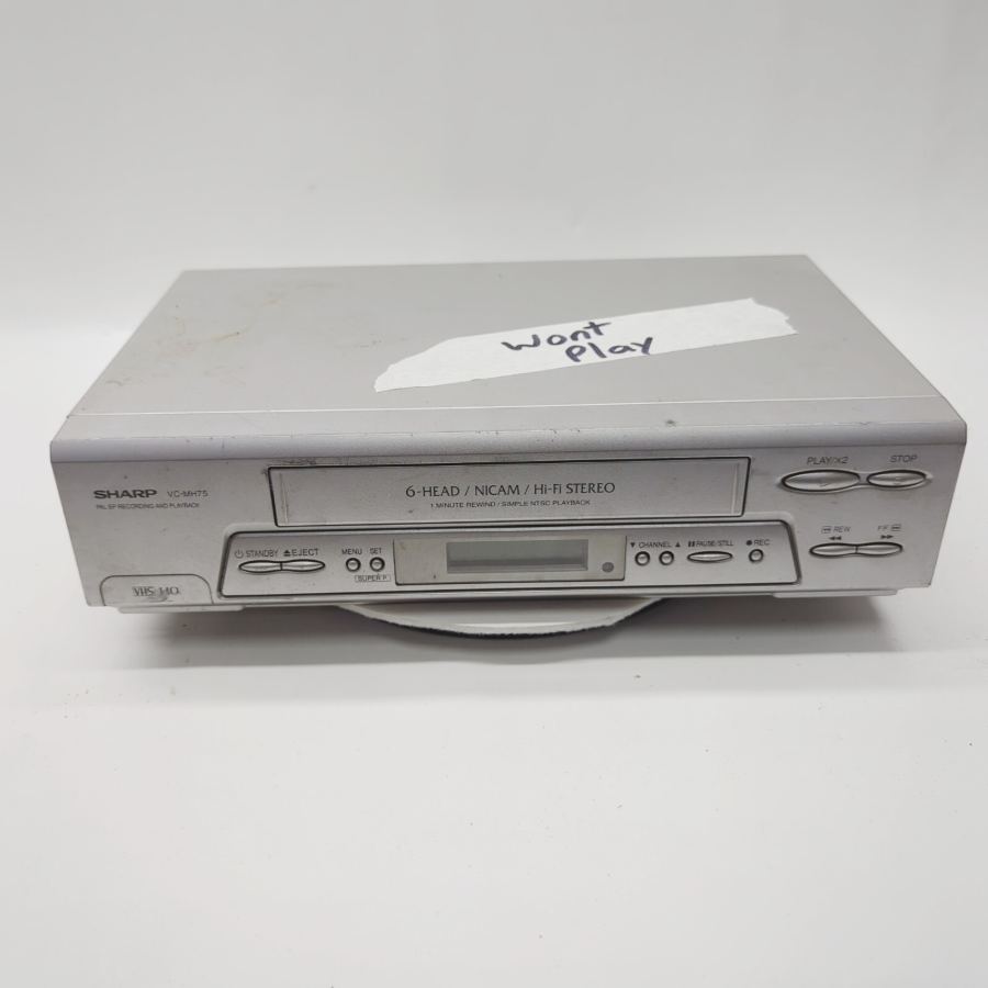 Faulty Sharp VC-MH75  6 Head NICAM Hi-Fi Stereo VCR VHS Player Recorder Silver
