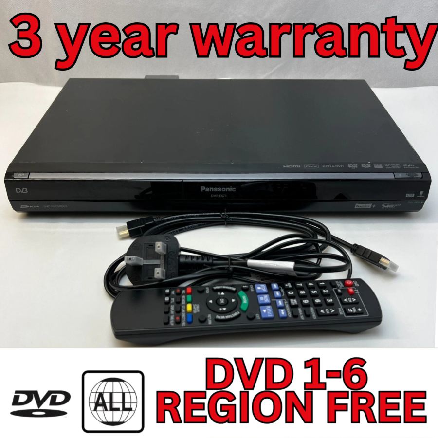 Representative photograph of Panasonic DMR-EX79 Freeview DVD HDD Player Recorder Remote Multi Region Warranty