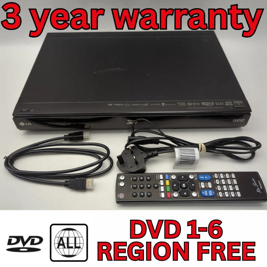 Representative photograph of LG HR650 Blu-ray DVD Player Freeview HD Tuner 500GB HD USB Remote Multi Region